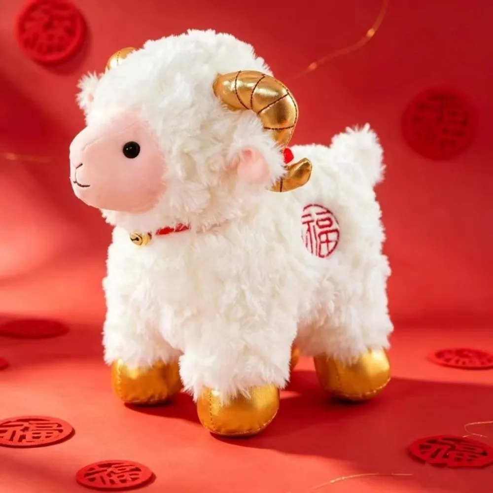 Soft Plush Plush Sheep Toy With Scarf Plump Design Sheep Throw Pillow Throw Pillow Size Curly Hair Stuffed Sheep Animal
