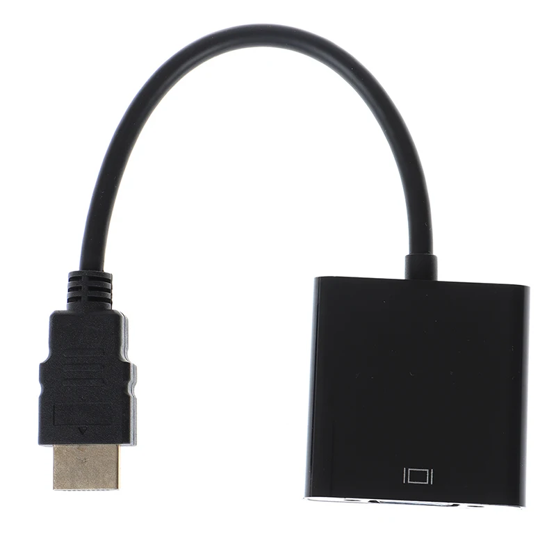 Black HDMI to VGA adapter cable Projector monitor HD converter cable