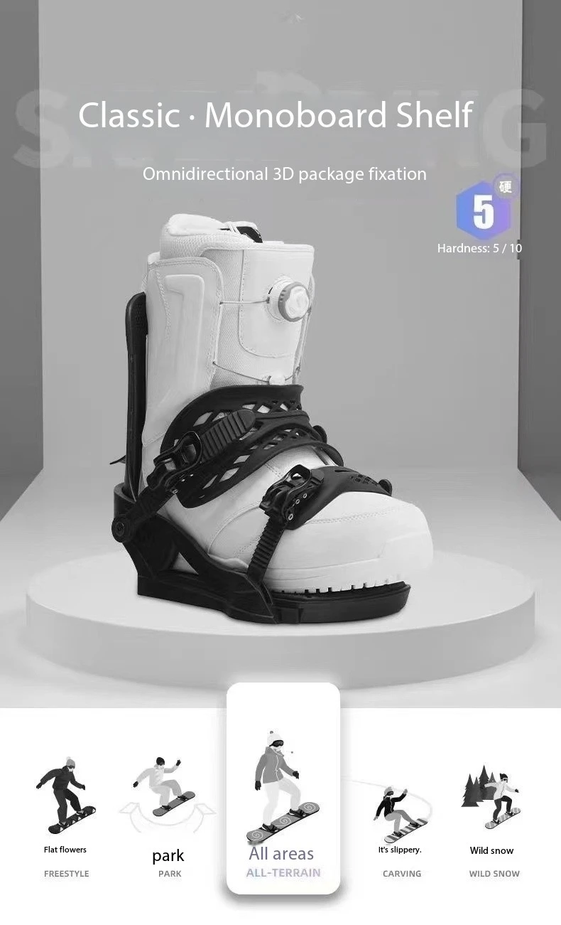 Personalizzazione per principianti Legature da sci Base resistente e robusta Chiusura per scarpe da snowboard per uomini e donne