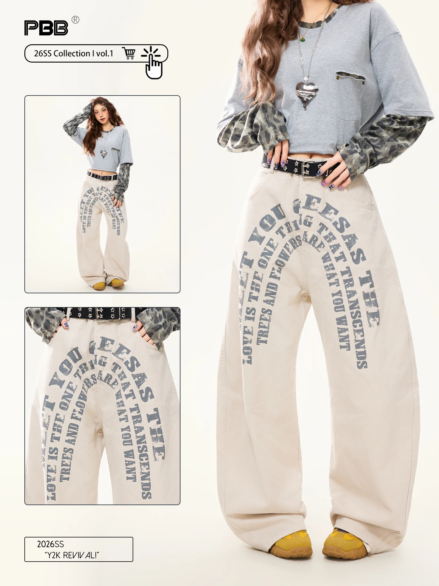 

Женские повседневные брюки PBB в американском ретро-стиле с широкими штанинами и надписями, уличные джинсы с высокой талией для весны и осени, удобные, из хлопка