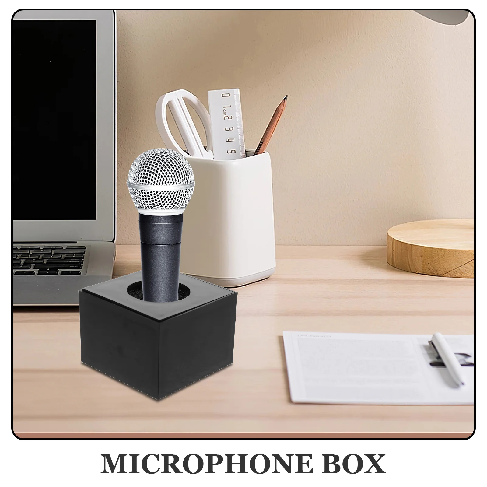 

Microphone Stand Holder Plastic Desktop Mic Stand Tabletop Base Storage Box For Ktv Live Streaming Recording Office Home Use