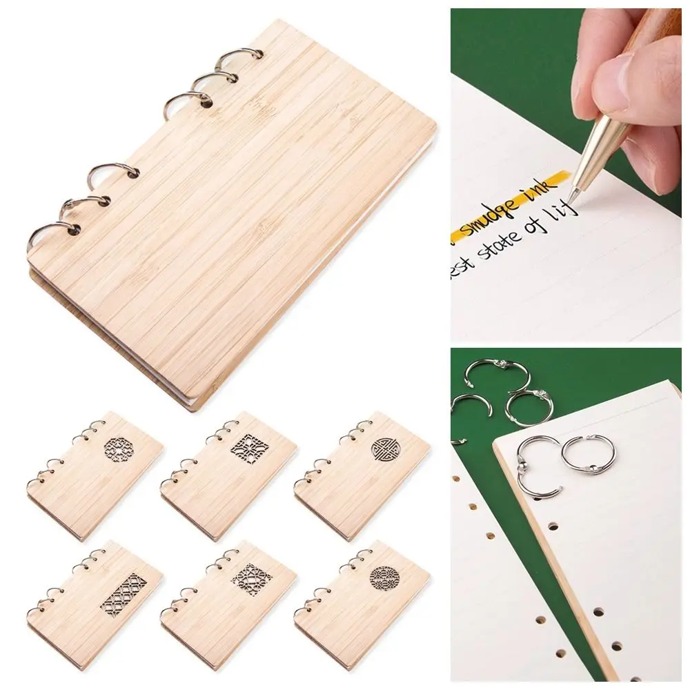 Creative A6 Bamboo Notebooks Journal Notepads Sketchbook Agenda Book Stationery Memo Pad Daily Weekly Planner