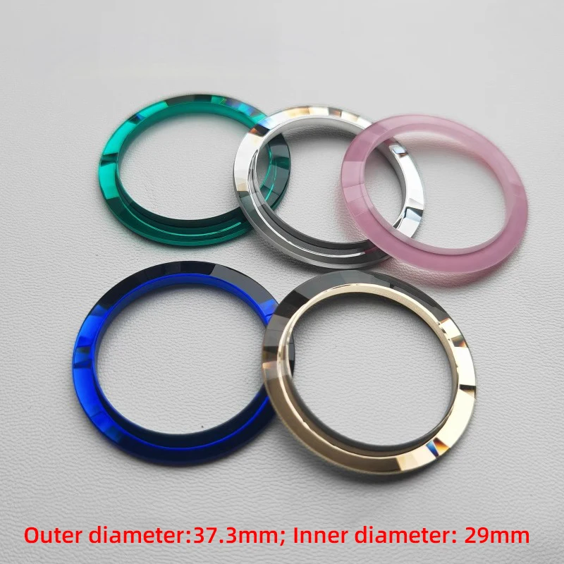 Anello con castone verde argento/oro/blu/rosa misura 37,2x29mm inserto con castone ad anello con castone in cristallo per la riparazione dell'orologio ad anello esterno Swarovski