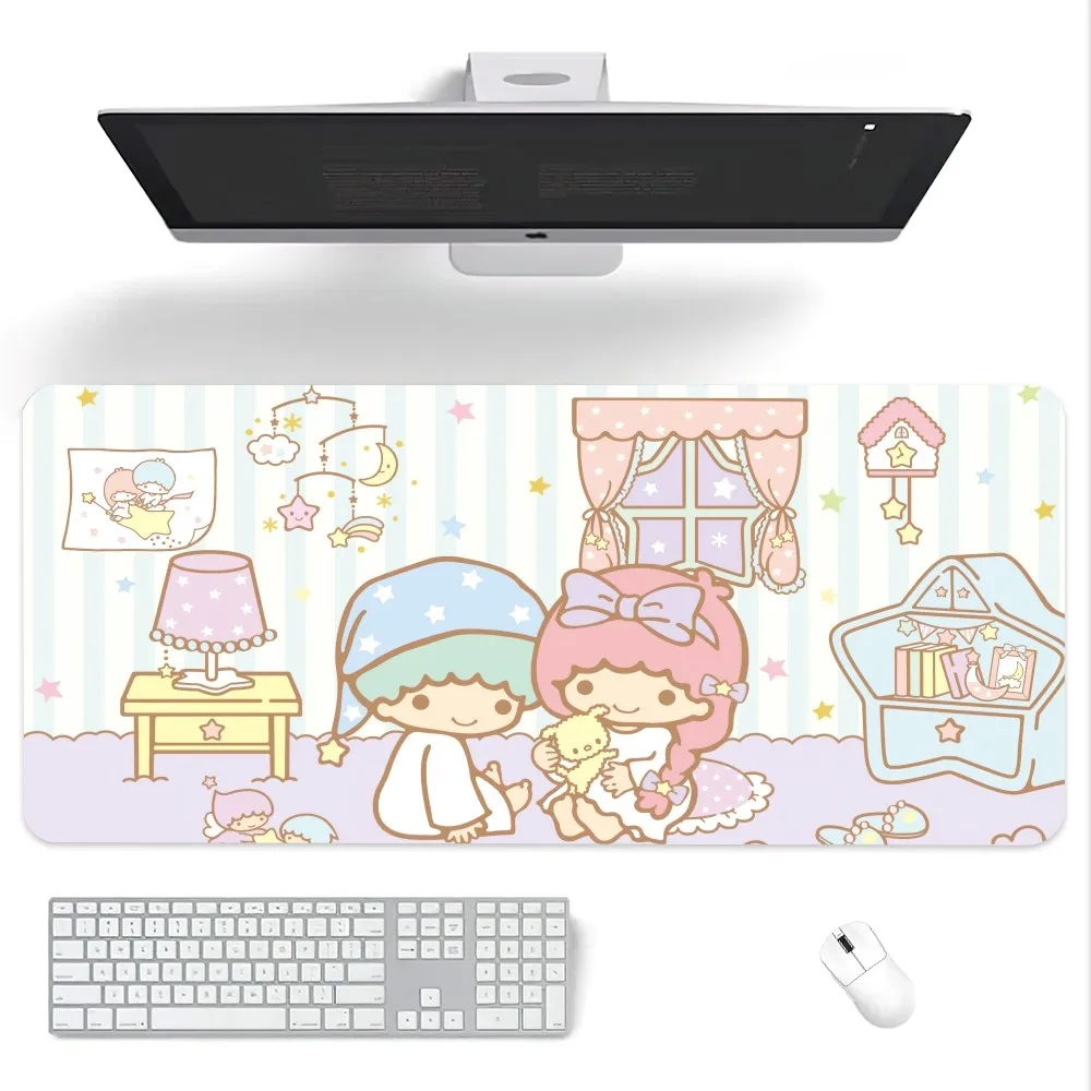 MINISO Sanrio Little Twin Stars Mouse Pad Computer Laptop Gaming Office Wrist Guard Non Slip Keyboard Pad