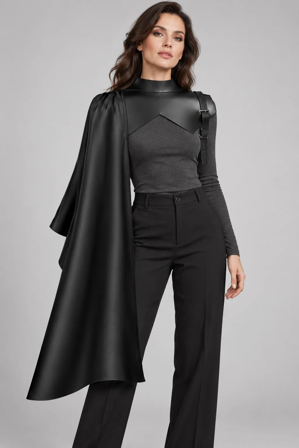 Medieval-style Grim Reaper cape/knight's mantle; Halloween demon cosplay costume; vampire cloak.