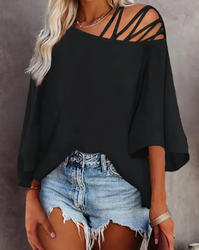 Women Off Shoulder Top Pretty Lace Blouse Summer Chic Fashion Short Sleeve Tops Loose Large Size Streetwear Night Club Clothes