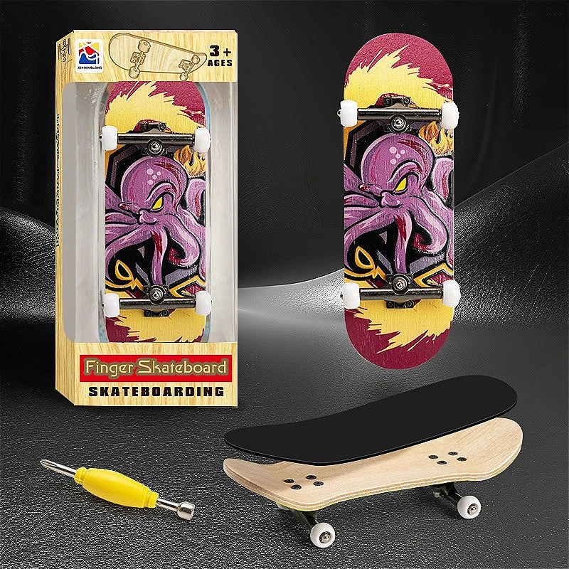 Großhandel Professionelles Kugellager-Mini-Stressabbau-Fingerboard-Spielzeug aus Fünfschichtigem Ahornholz – Detail 6