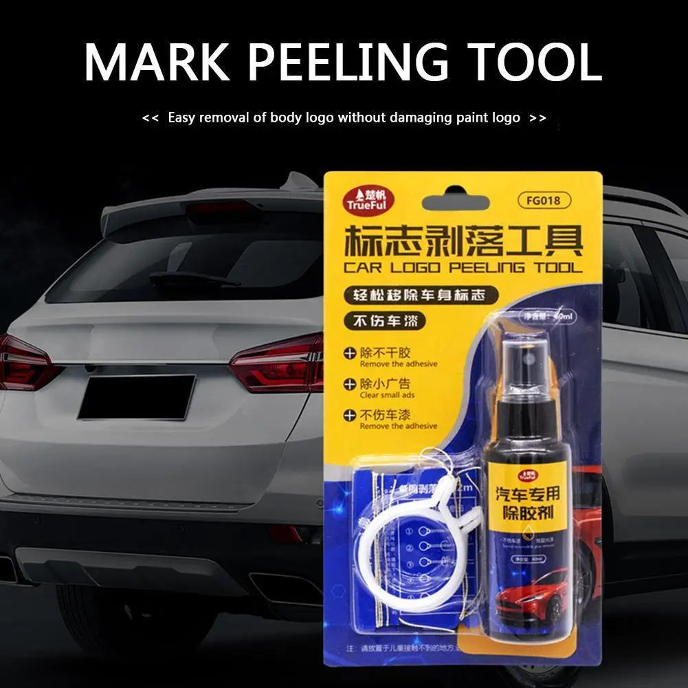 Car Scraper Lettering Adhesive Badge Emblem Decal Removal Tool 60ml Remover Kit