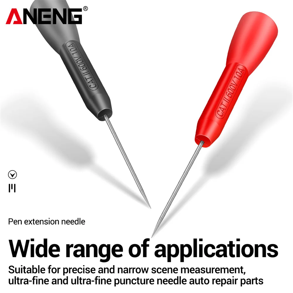 ANENG PT2002 Ago perforante isolante Pin da 1 mm Sonda di prova multimetro non distruttiva 10A 600 V per cavo di prova da 2 mm