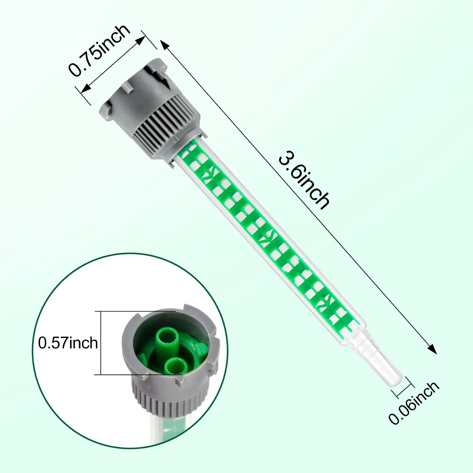 100개 핫 세일 FB516L 믹싱 튜브, 플라스틱 에폭시 접착제 믹싱 노즐, 정적 믹서 AB 글루 건 액체 믹서에 적합
