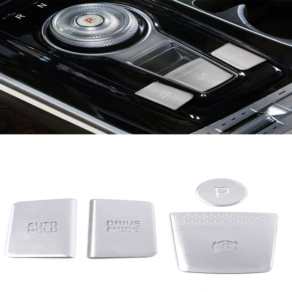 For Kia Carnival KA4 2021 2022 Aluminum Alloy Car Engine Start Stop Push Cover Handbrake Button Cover Trim Silver