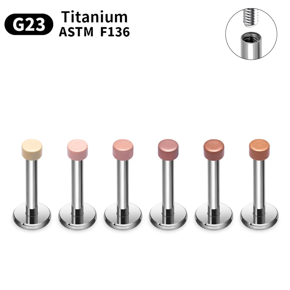G23 Titanium Stud Earrings for Women Labret Lip Nasal Nail ASTM F136 Piercing Body Jewelry Match with Skin Tone Earrings