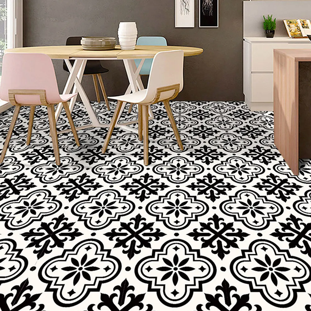 4 Pcs Backsplash Bath Cream Home Decor Adhesive Tile Decals Bathroom Wall Stickers Floor