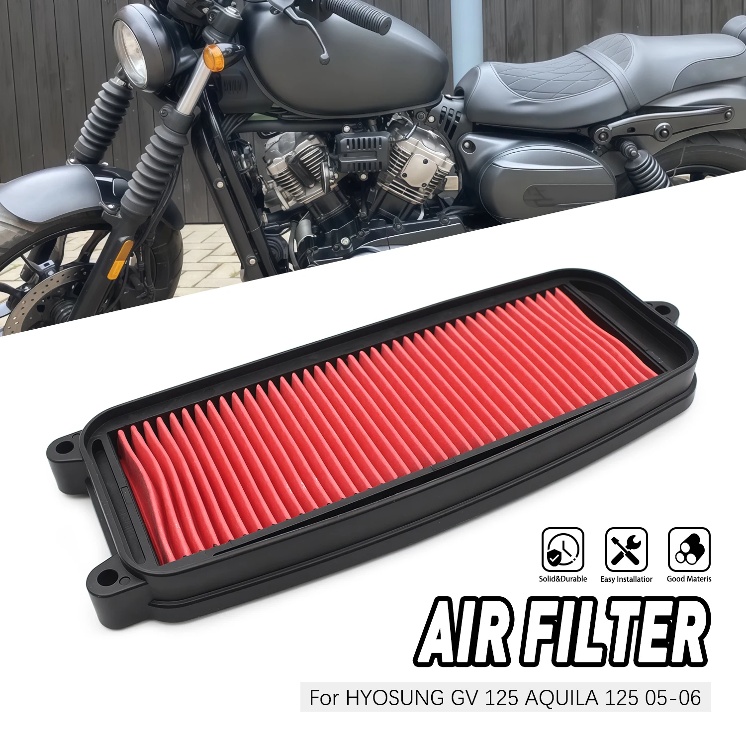 

Air Filter Cleaner For HYOSUNG GV 125 AQUILA 125 2005-2006 Replacement Motorcycle Parts Air Filter Element