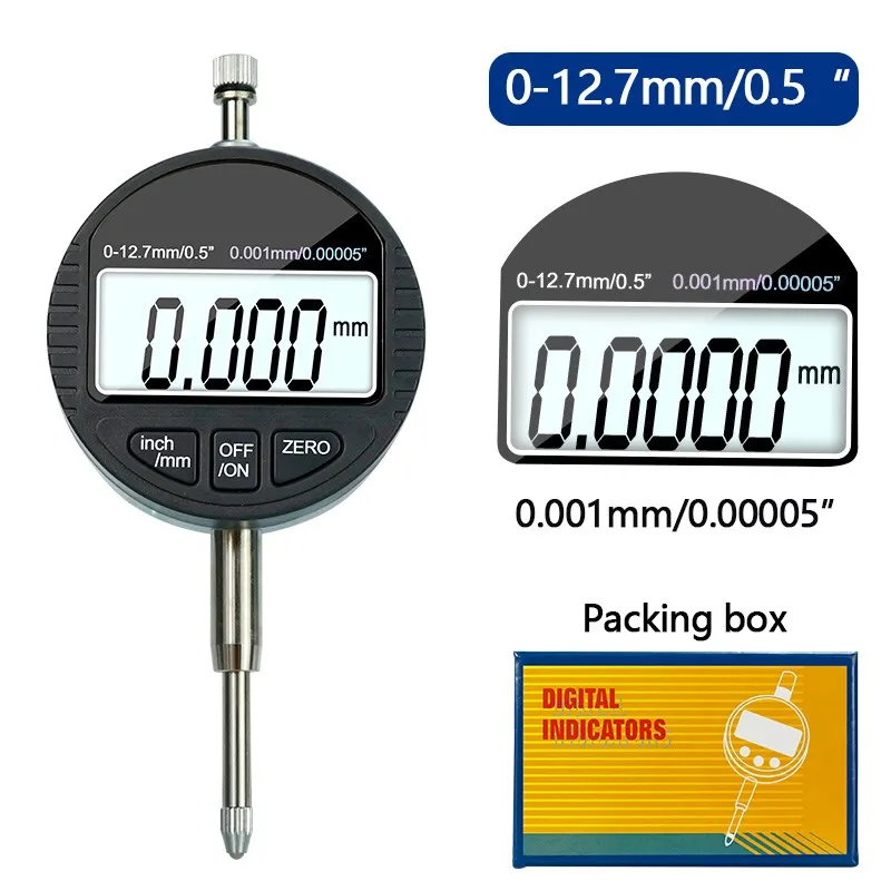 0.001mm Electronic Digital Micrometer Gauge 0-12.7mm 0.00005" Dial Indicator Gauge Caliper Measuring Instruments Tools