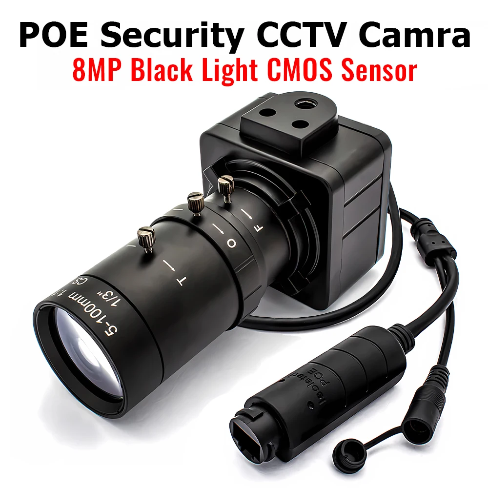 

4K 8MP POE IP Camera 20X Zoom 5-100mm CS Lens Black light CMOS Metal Housing RTSP ONVIF Outdoor Home Security CCTV Surveillance