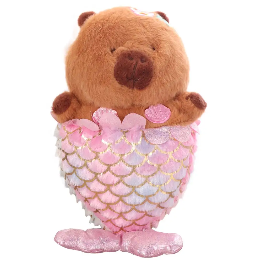 Kawaii habiller sirène Capybara Simulation dessin animé Capybara doux moelleux Capibara moelleux poupée cadeau d'anniversaire