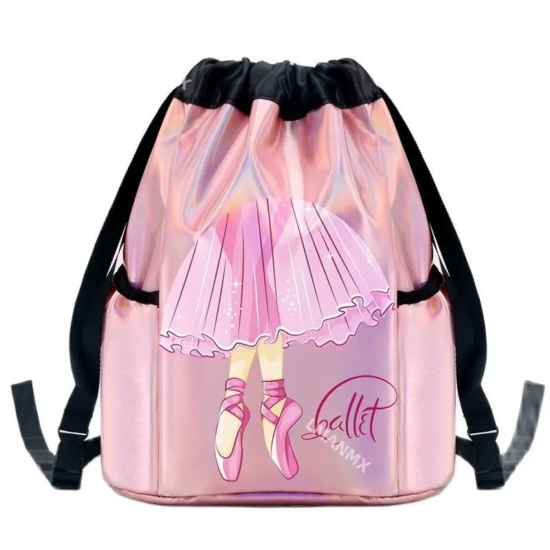 Girls Laser Shiny Ballet Dance Bags Kids Training Shoulder Gym Backpack Child Pocket Handbag For Dancing Ballerina Package