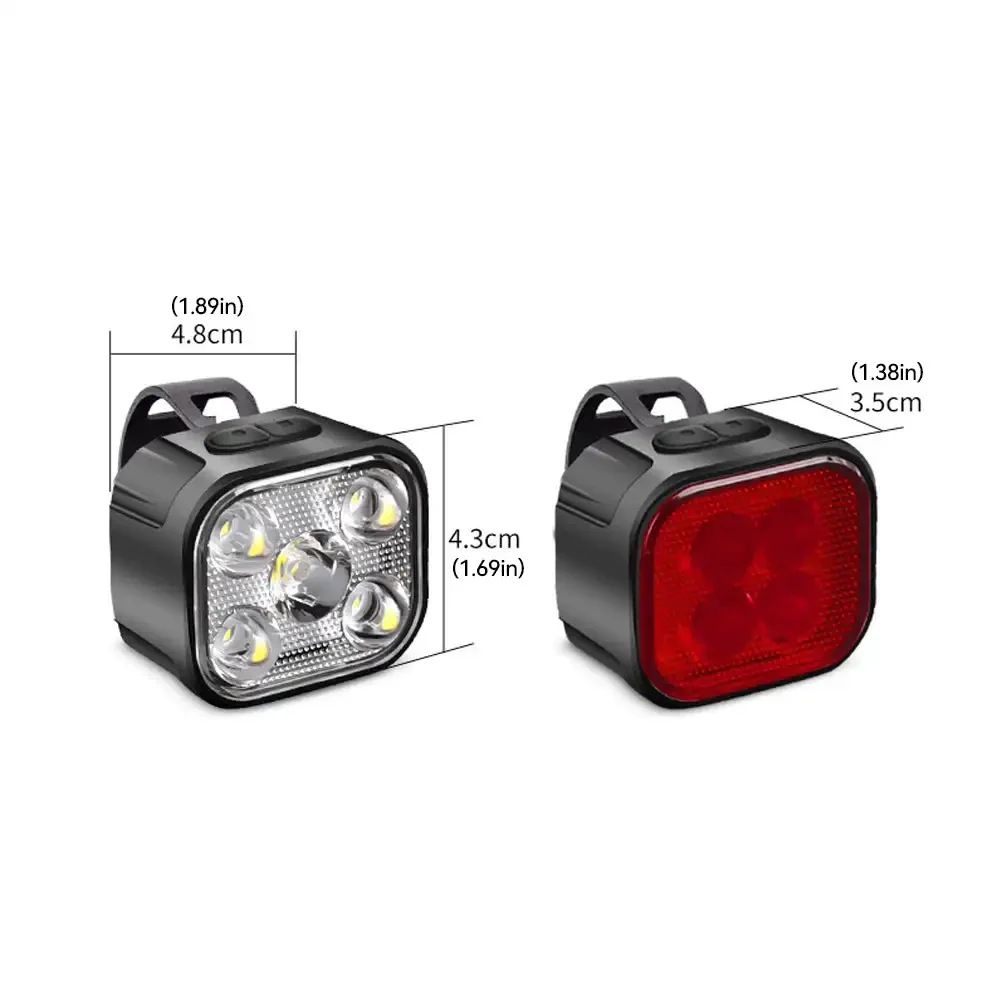 Bicycle Lights High Bright Cycling Lamp Front and Rear USB Rechargeable MTB Bike Headlight Taillight Waterproof Lantern Lighting