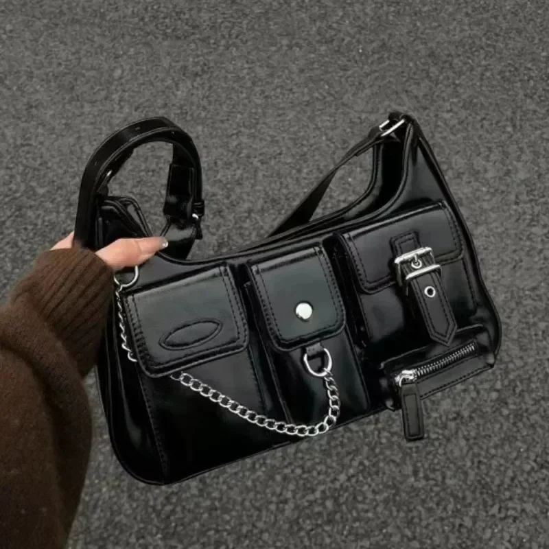 

Richme Punk Bolso Mujer Fashion 2026 Trend New Design Chains Crossbody Shoulder Bags Harajuku Y2k PU Individuality Ladies Bags