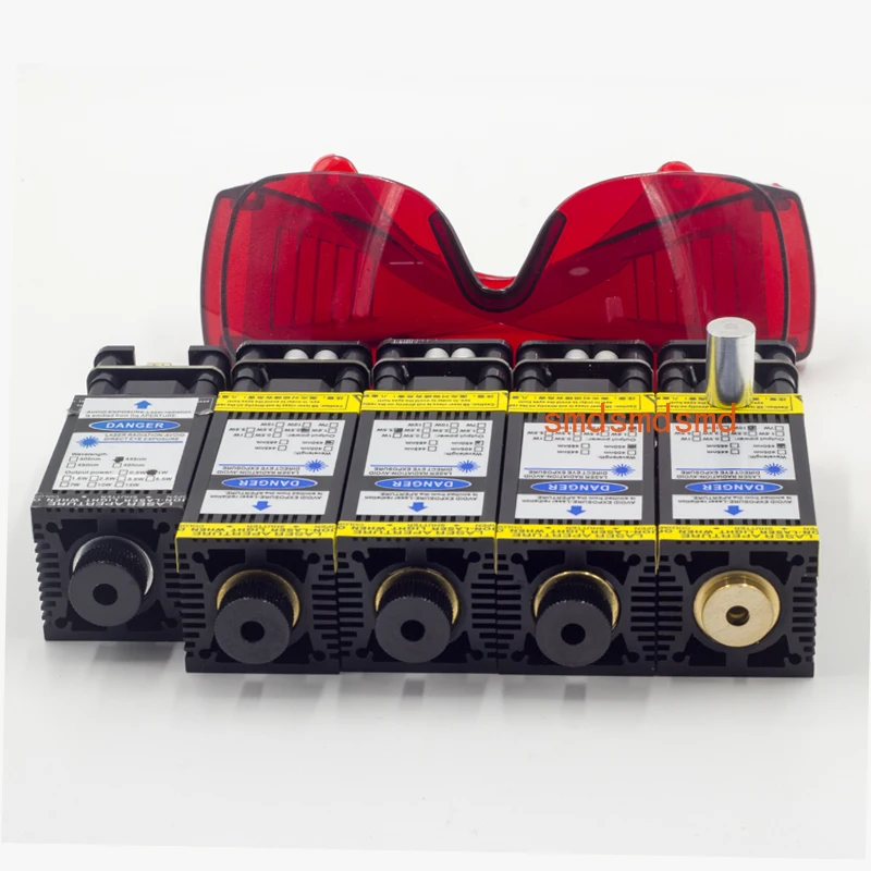 Módulo a laser para roteador de madeira cnc dc12v ttl pwm 1w 2.5 5.5 7 10 máquina de gravação a laser diy impressora