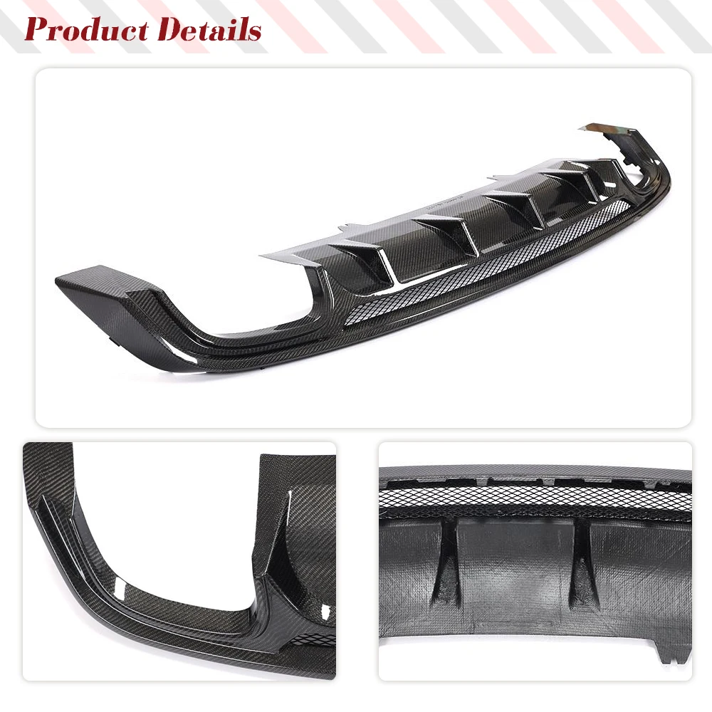 For Audi A5 Sline S5 B9 Sportback 2017-2019 Rear Chin Lower Protective Guard Body Kits Cararbon Fiber Car Rear Diffuser Spoiler view 5
