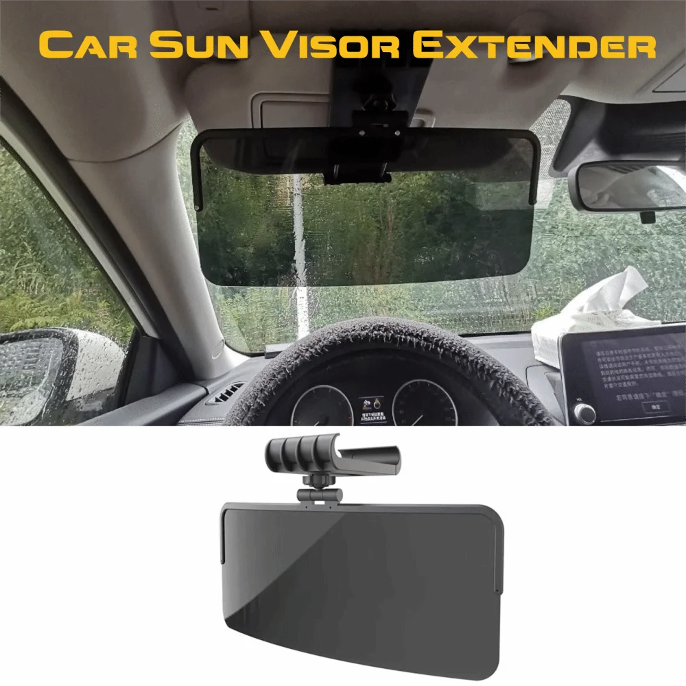 360-Degree Adjustable Car Sun Visor Extender Large Polarized Car Sunshade Extender Secure Buckle Attachmen UV400 Protection 3