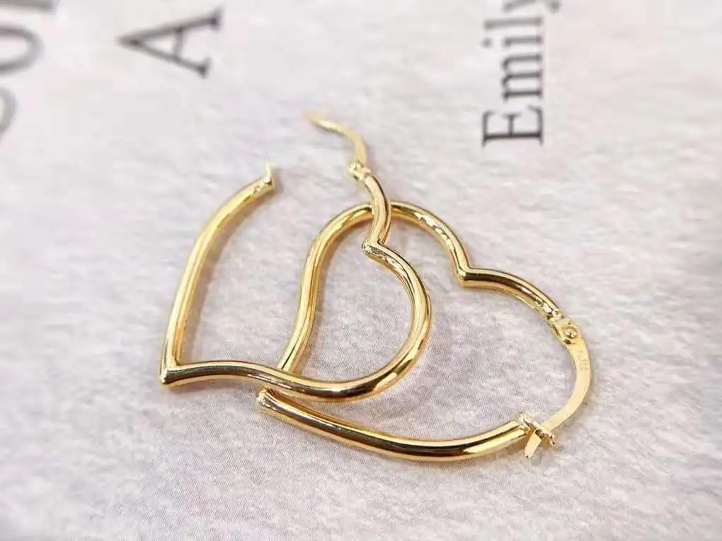 real gold au750/18k heart-shaped earring jewelry for lady&party&gift&wedding