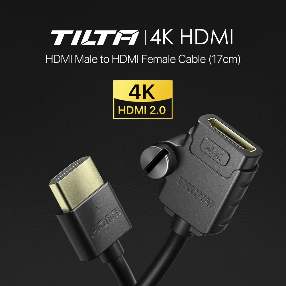 TILTA TCB-HDM-HDF-17 HDMI Male to HDMI Female Cable(17cm) with Any Standard HDMI Cable and Tiltaing Camera Cage