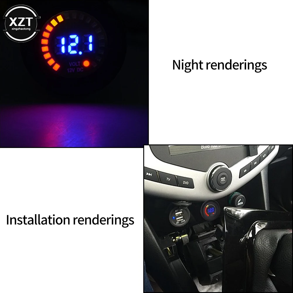 DC 12V Car Motorcycle Boat LED Digital Voltmeter Panel Volt Meter Monitor Gauge Display Car Accessories 2021 Universal New