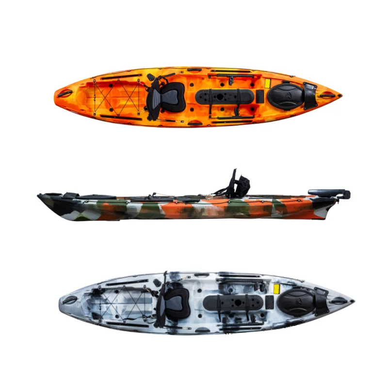 Factory 3.5 Meter LSF Top Grade Professional Fishing Kayak PE Material Hull Customize Color Logo For One Person Use In Lake