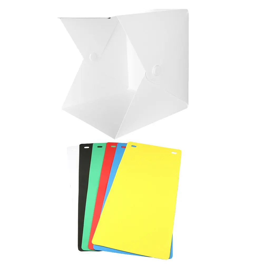 

1Set Portable Folding Photo Tent Mini Light Box 30Cm LED Studio Double Light Strip 6 Color Background Lighting Cube Photography