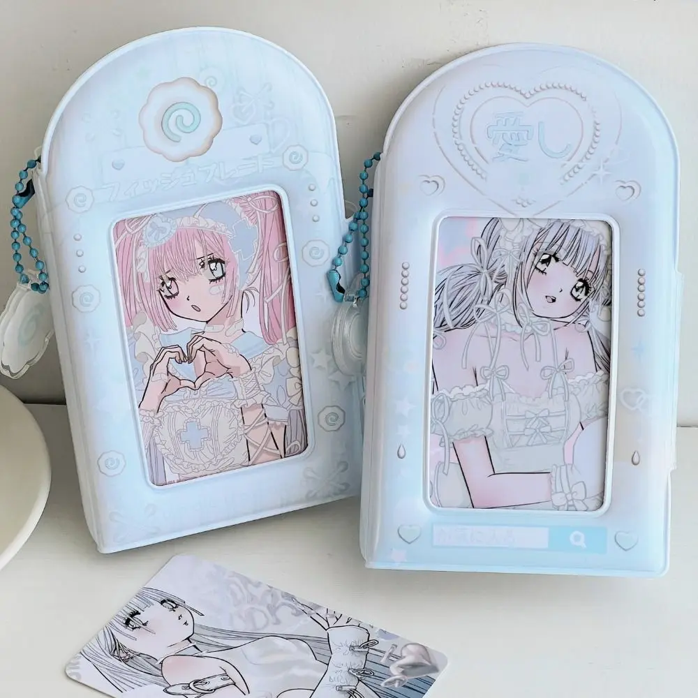 Três-em-um Grade Photo Card Album para Meninas, Cartoon Picture Album, Creative PVC, Small Card Storage, Gift