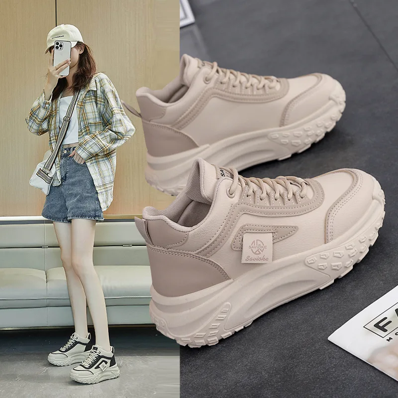 Dad's Shoes Popular for Women 2023 Autumn New Korean Edition Student Thick Sole Sports Increase Running and Casual Shoes Trend