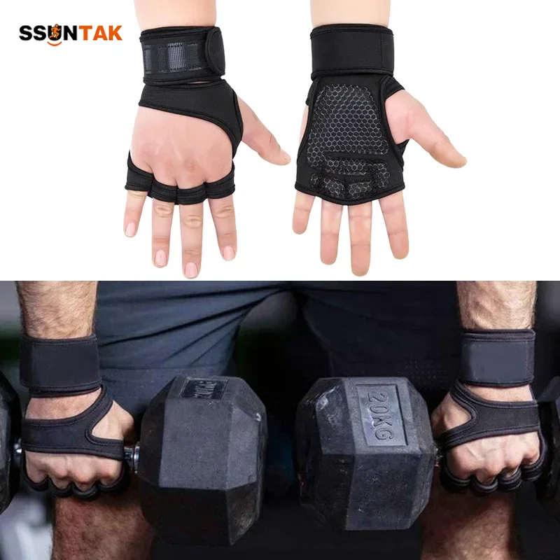 

SSUNTAK Half Finger Weight Lifting Gloves for Men Women Non-Slip Breathable Workout Glove with Wrist Palm Protection for Fitness