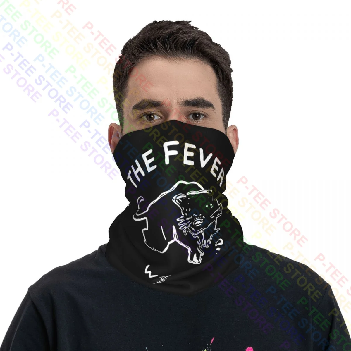 A febre 333 pantera em todo o mundo logotipo pescoço gaiter bandana lenço máscara facial simples dustproof rosto cabeça envoltório