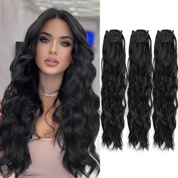 3pcs/set Clip in Hair Extensions Synthetic Hairpieces 20inch Thick Long Straight Clip in on Hair Extensions for Women Girls