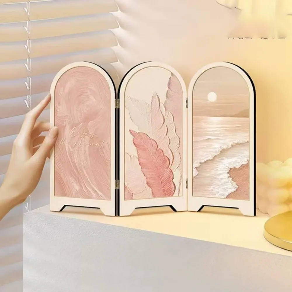 Multicolor Miniature Folding Screen Tri-fold Quadruple Fold 1:12 Scale Desktop Scene Layout Model Chinese Retro Photo Props