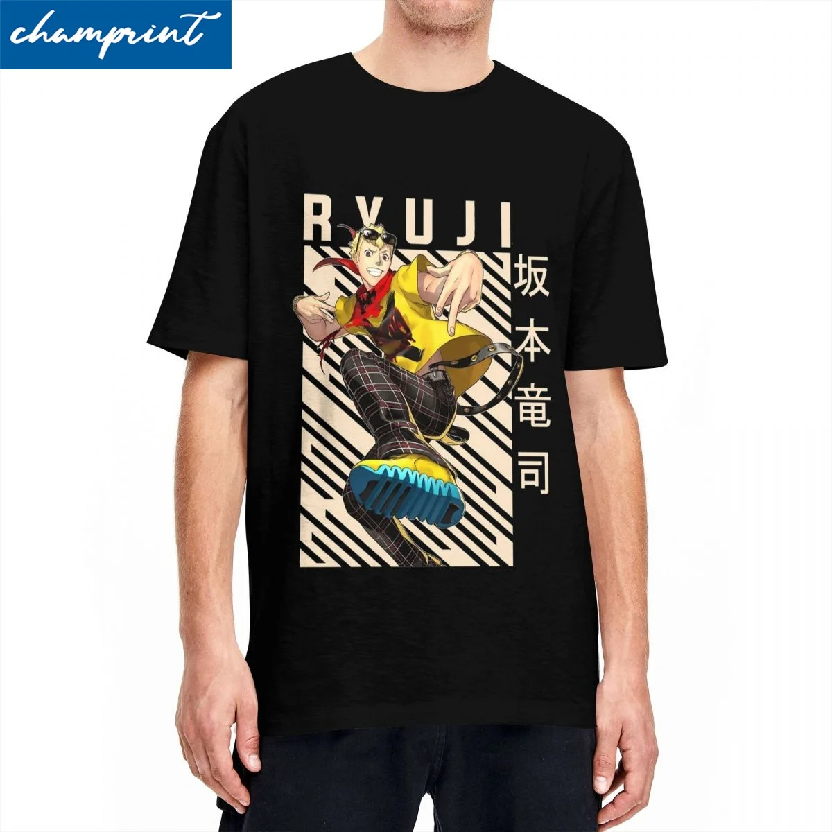 Persona 5 Ryuji Sakamoto T Shirt Men Cotton Top Tee Retro Crewneck Short Sleeve