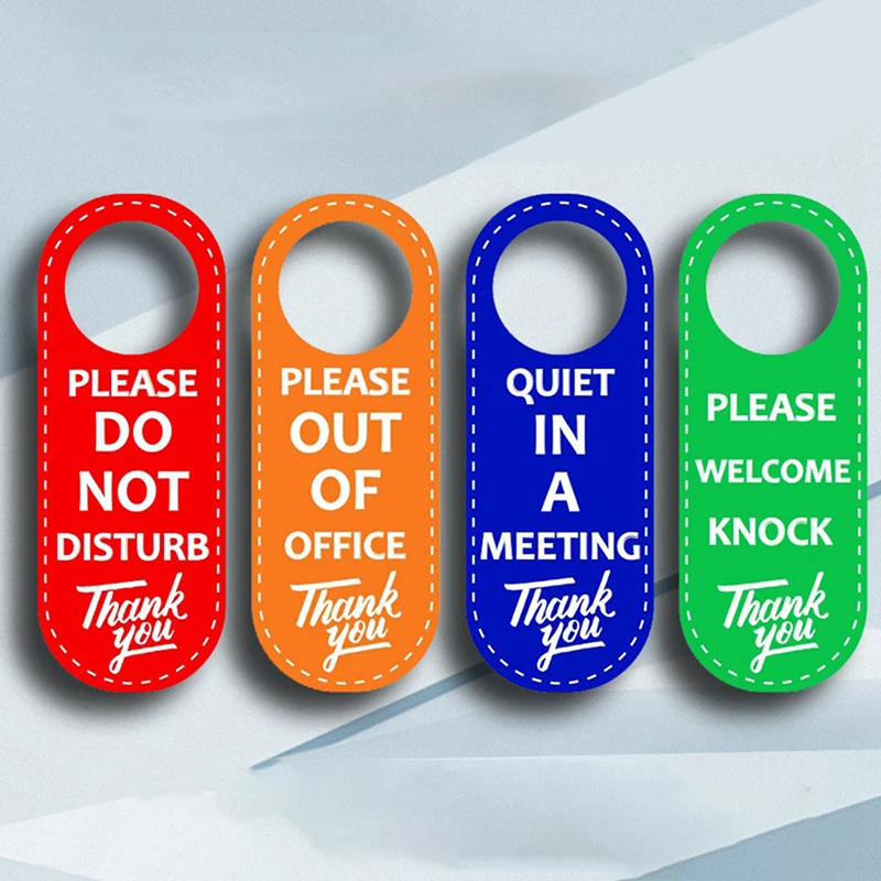 Bulletin Board PU Leather Double-sided Door Sign Room Cleaning Label Door Hanger Tags Do Not Disturb Signs Door Knobs Hanger