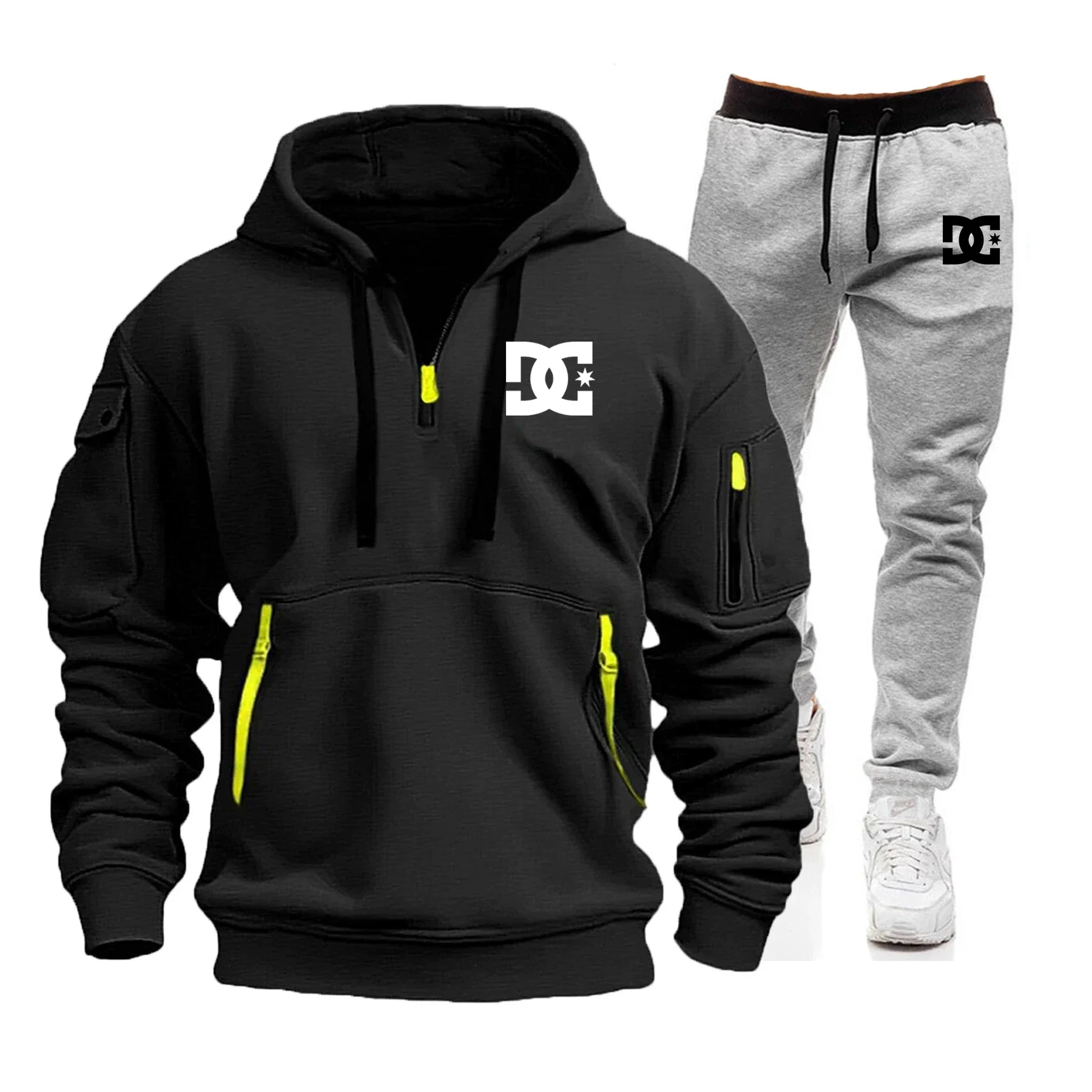 

Autumn and Winter Fashionable Casual Jogging Fitness Set, New Men's Daily Comfortable Two-piece Sweatshirt and Sweatpants