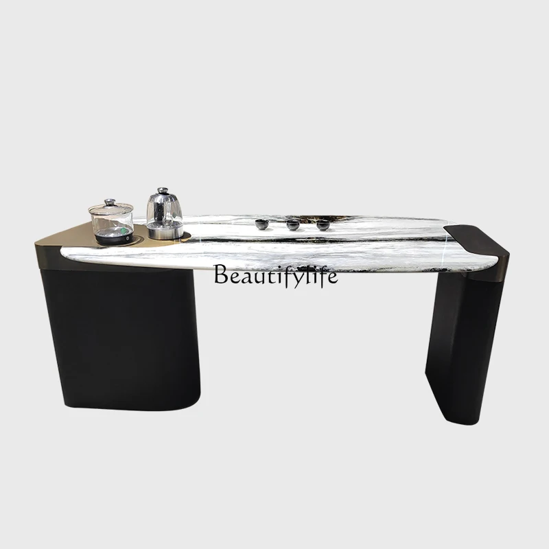 

Chinese marble solid wood foot office home tea table
