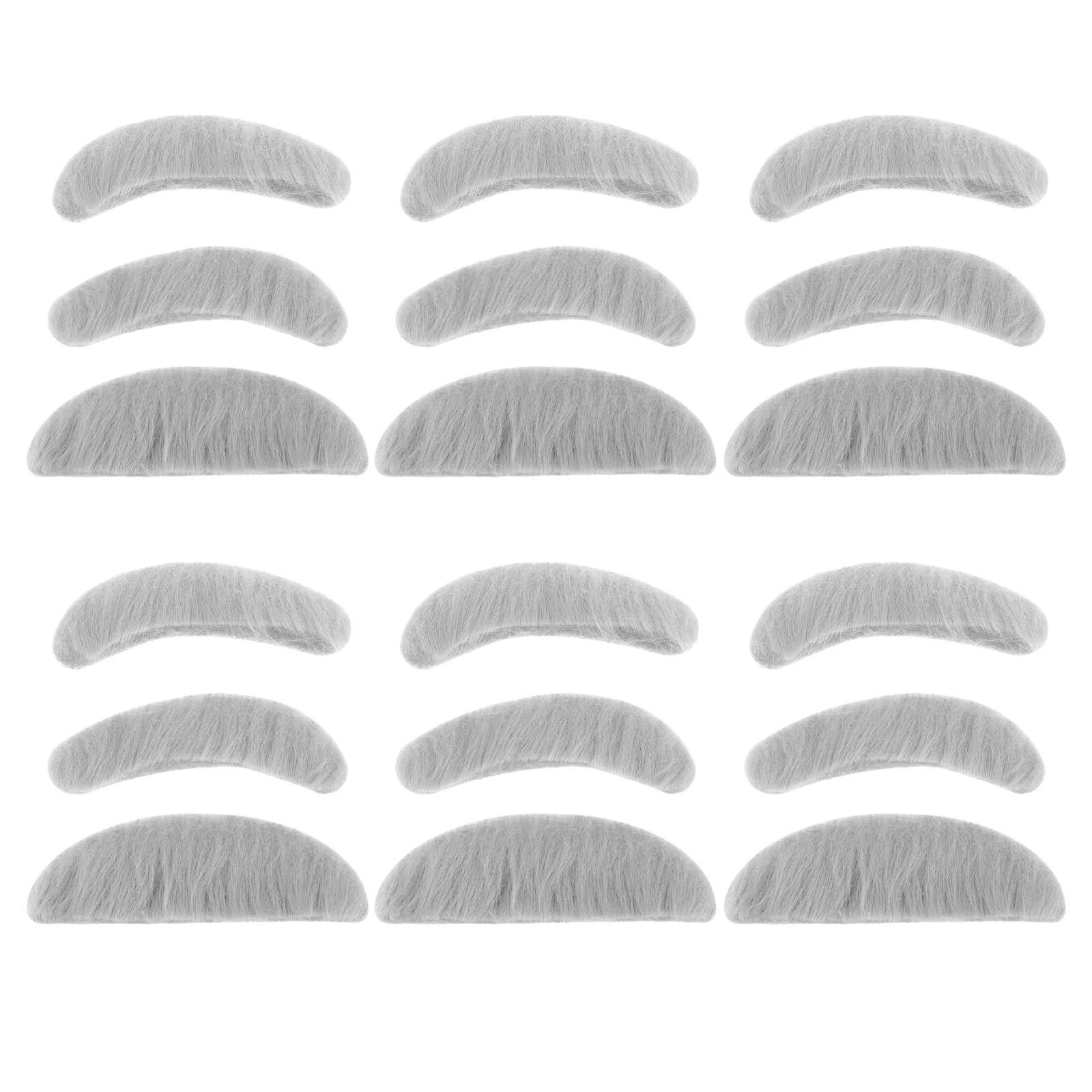 6 conjuntos de sobrancelhas de barba falsa cinza realista conjunto para homens velho halloween cosplay palco desempenho adereços kit de barba para homem