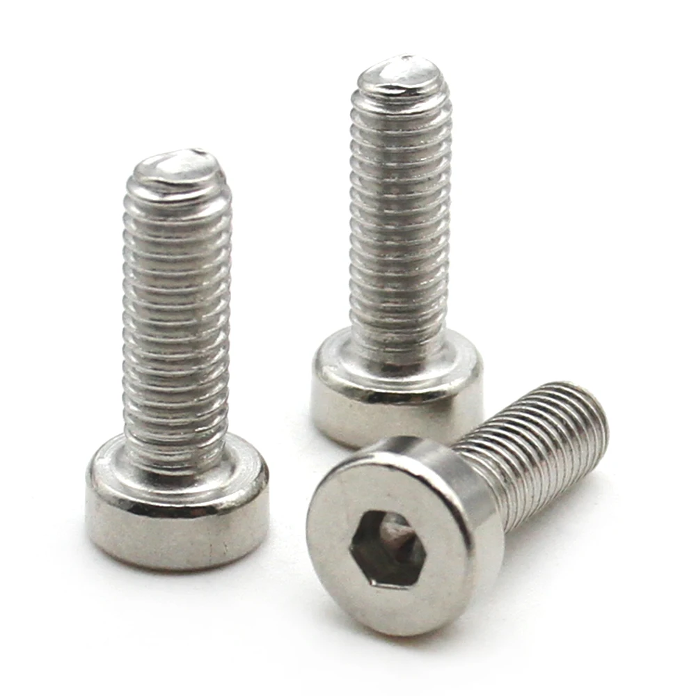 DIN7984 M2 M2.5 M3 M4 M5 M6 M8 M10 M12 304 Stainless Steel Hexagon Hex Socket 2-55PCS Thin Short Low Cap Head Screw Bolt