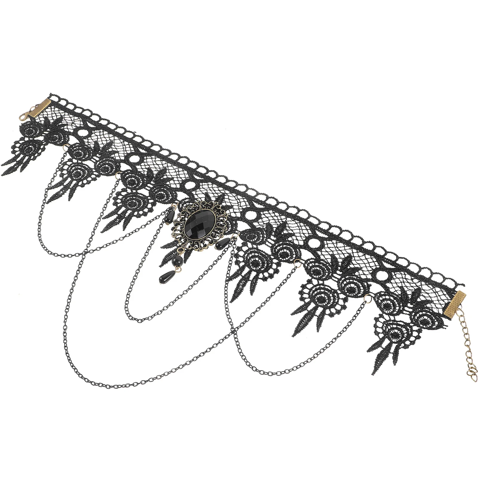 

Black Lace Gothic Choker Necklace Victorian Lolita Punk Dress Accessories Halloween Costume Festival Adjustable Jewelry