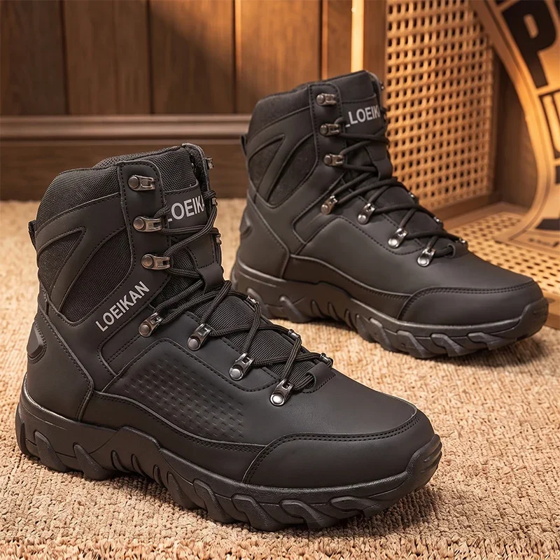 Herren High-Cut Taktische Stiefel PU-Mesh Rutschfeste Dicke Sohle Outdoor-Knöchelstiefel für Männer – Detail 11