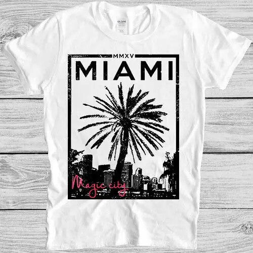 

Miami T Shirt Magic City Beach Poster Vintage Cool M20