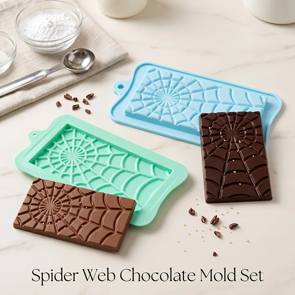 1Pc Spider Web Silicone Mold, Chocolate Ice Cube Cookie Pudding Baking Kitchen Tool