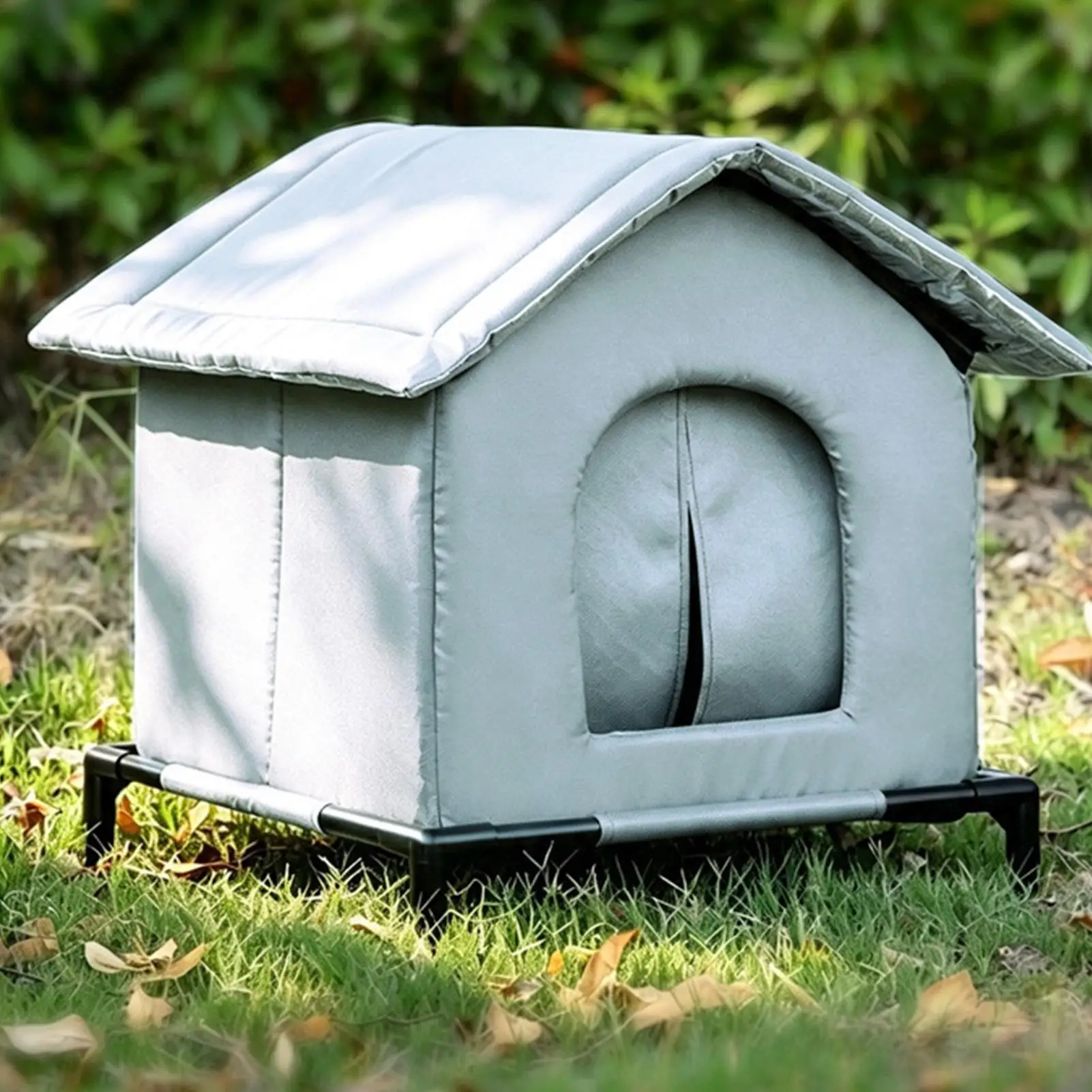 Maison pour chat d'extérieur, abri d'hiver surélevé, résistant aux intempéries et à l'eau, pour chatons et animaux de compagnie, idéal pour le patio.