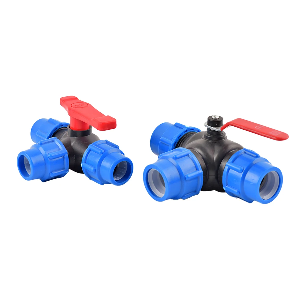 20/25/32/40/50mm PVC PE Tube Tap Water Splitter Plastic Quick Valve Connector Garden Farm Irrigation Water Pipe Fittings